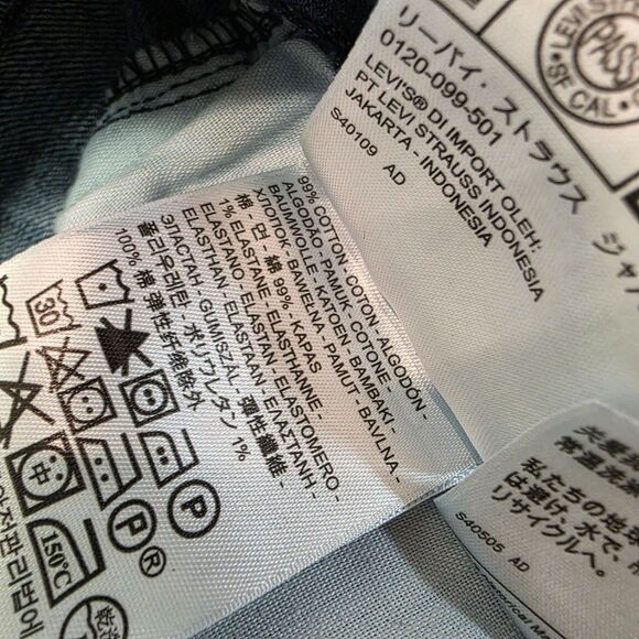 Women's Levi's 505 Straight Leg Jeans Size 16 Blue Denim Mid-Rise Stretch - Picture 5 of 10